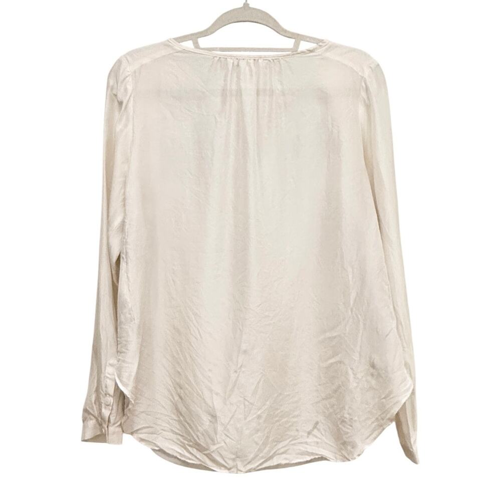 Sundance Silk Boho Paisley Print Peasant Blouse Ivory Taupe Medium - Picture 4 of 4
